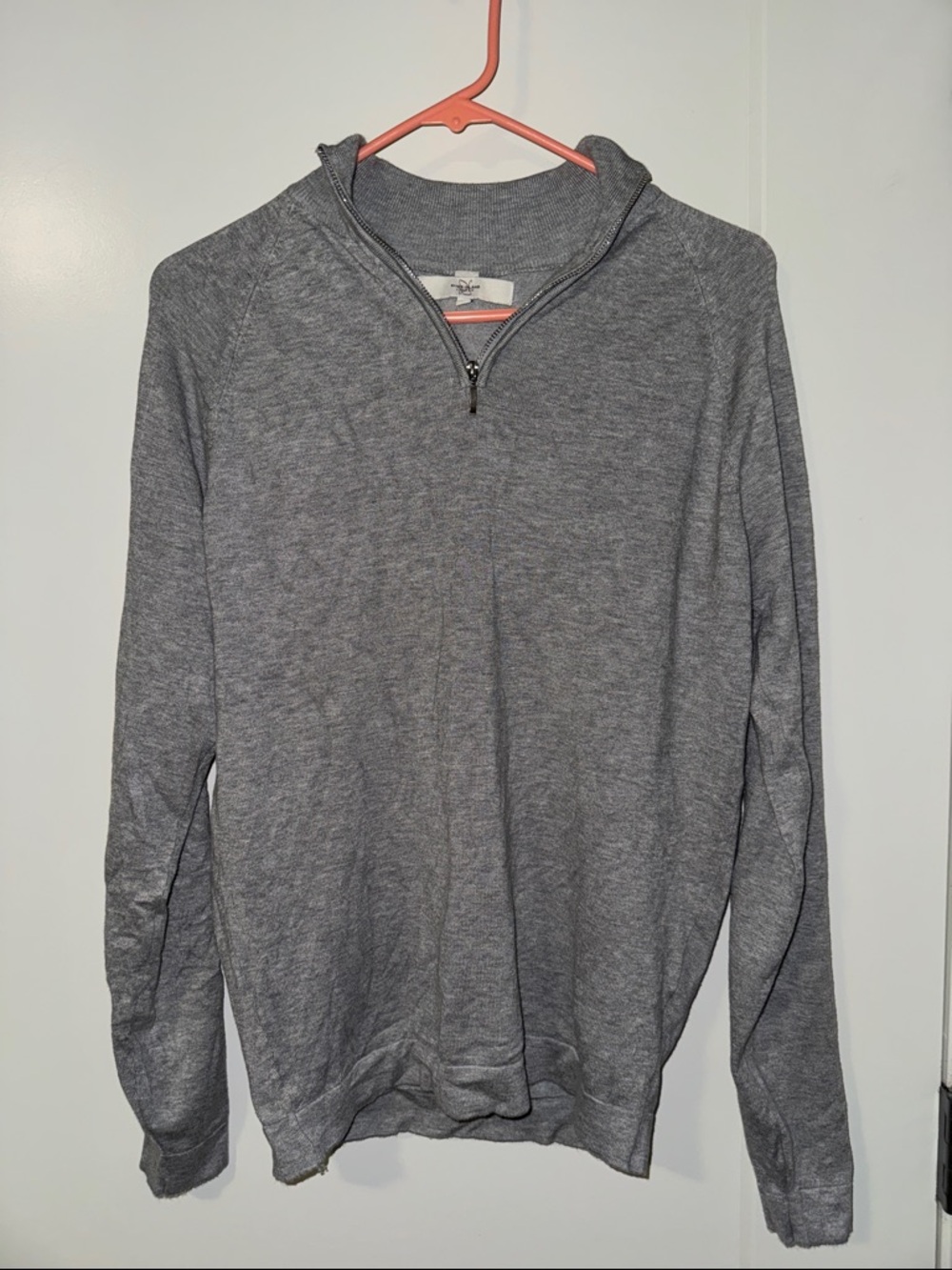 River Island Men's Heather Gray Half-Zip Sweater